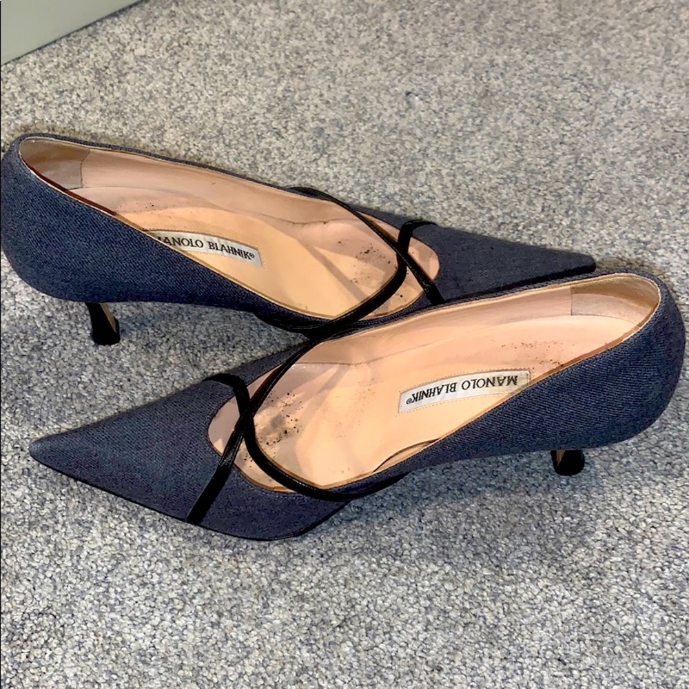 Super cute black and grey Manolo Blahnik heels
